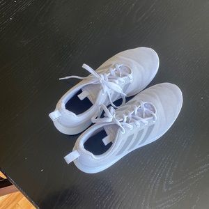 Adidas white and grey sneakers. Size 5 but fit like a 6. Very clean.